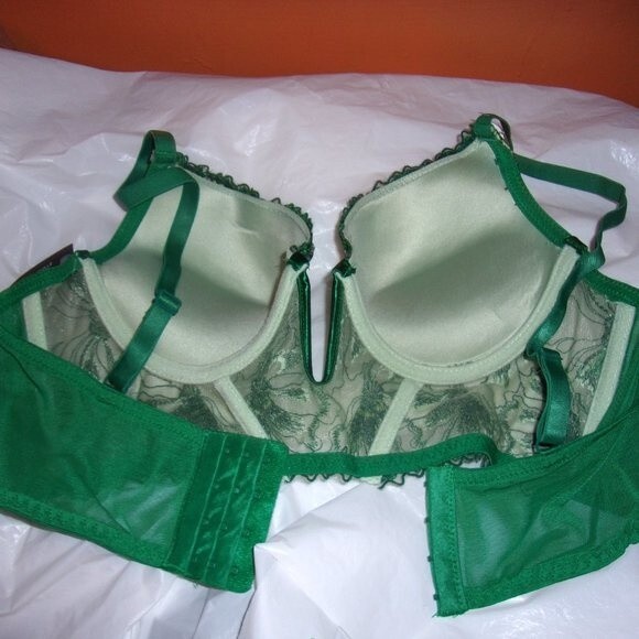Youmita Green Floral Longline Plunge 34B Bra NWT - Picture 3 of 9